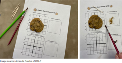 Paper with graph and cookie